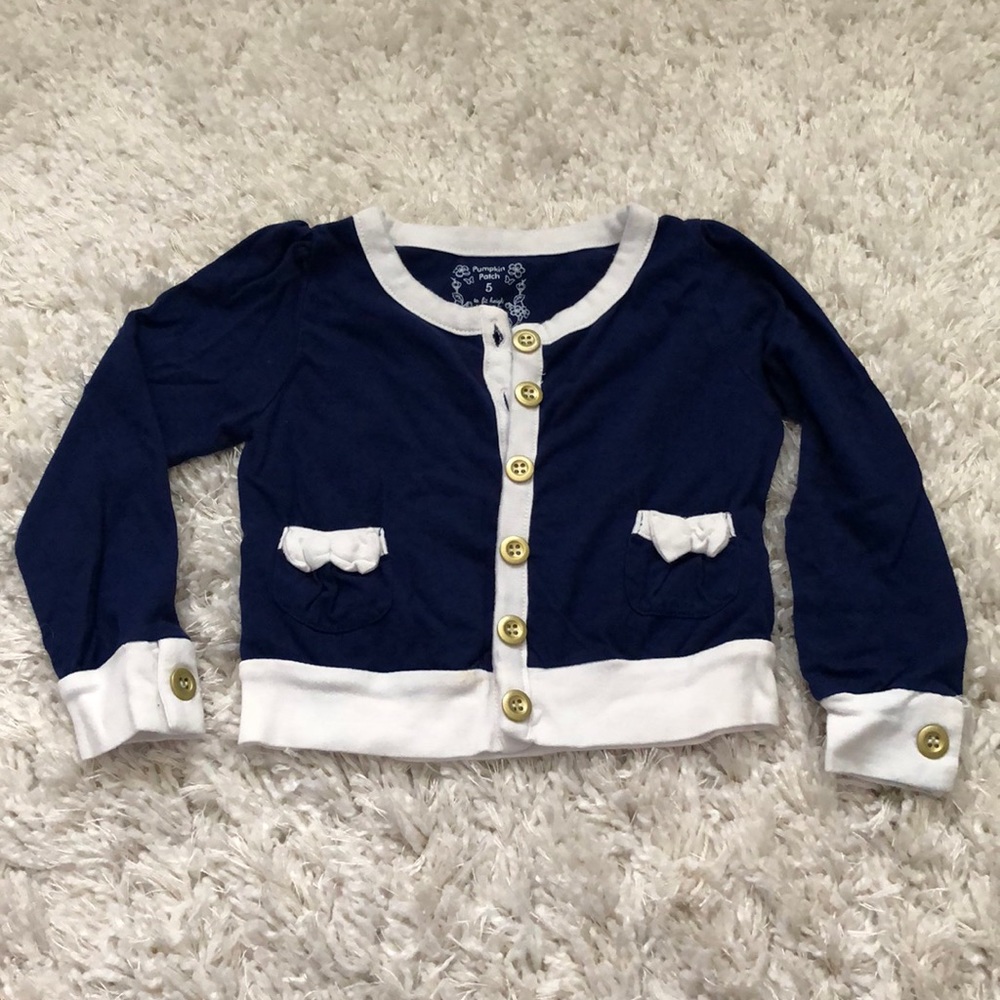 Pumpkin Patch Cardigan size 5 navy blue (kt3)